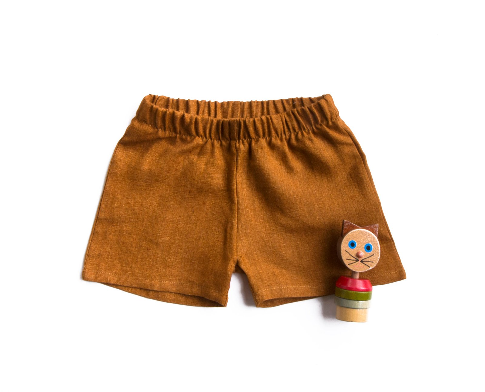 Image of Rust stonewashed linen pants