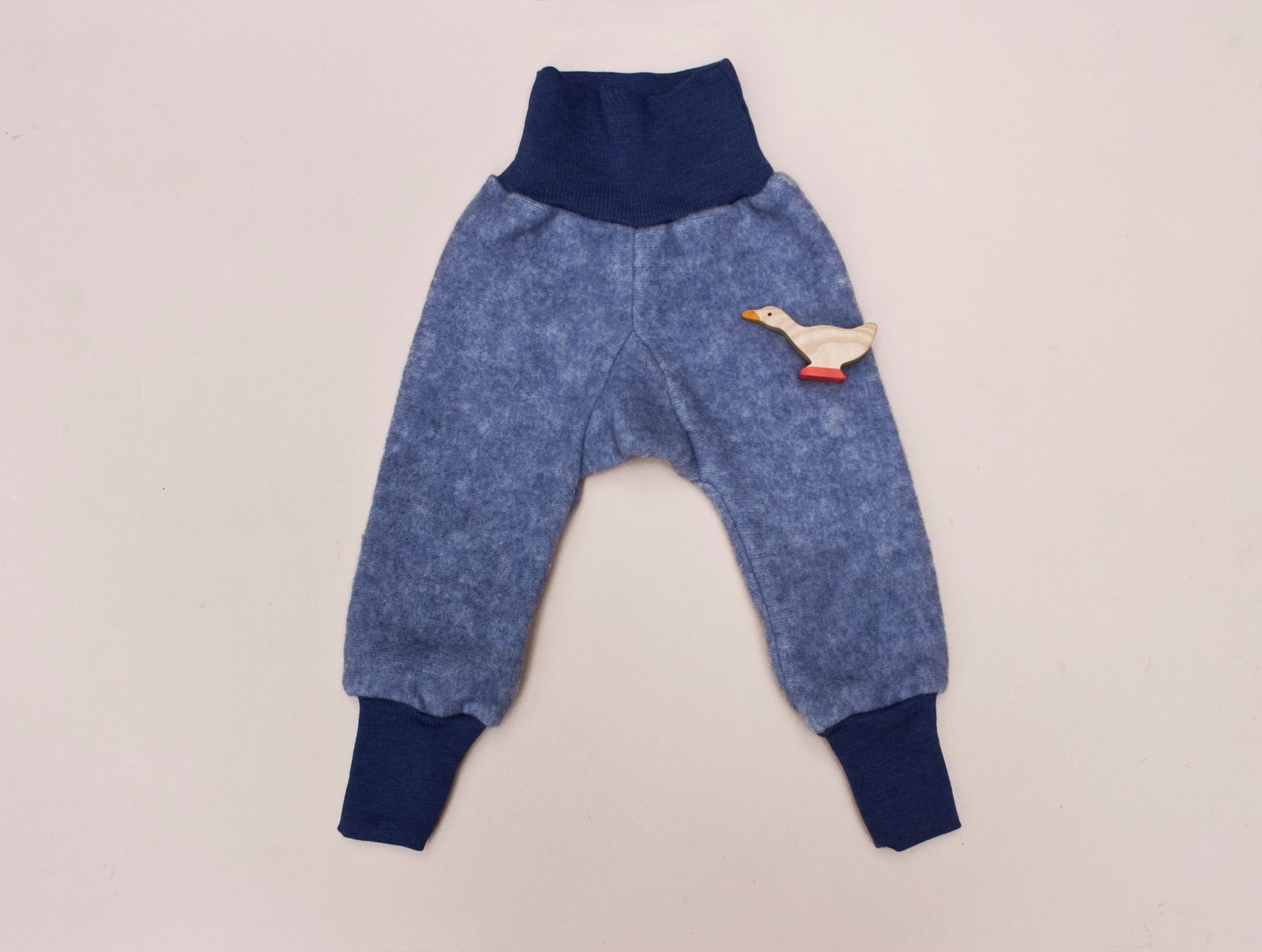 Image of Cosilana merino wool /cotton fleece pants  navy 