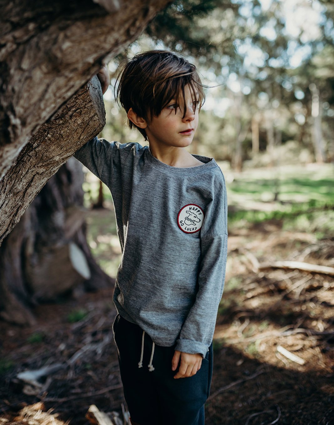 Image of Merino/cotton top with dog patch 